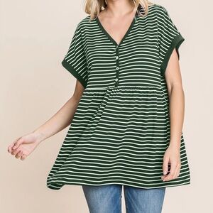 Cotton Bleu Make You Feel Wanted Striped Babydoll Tunic